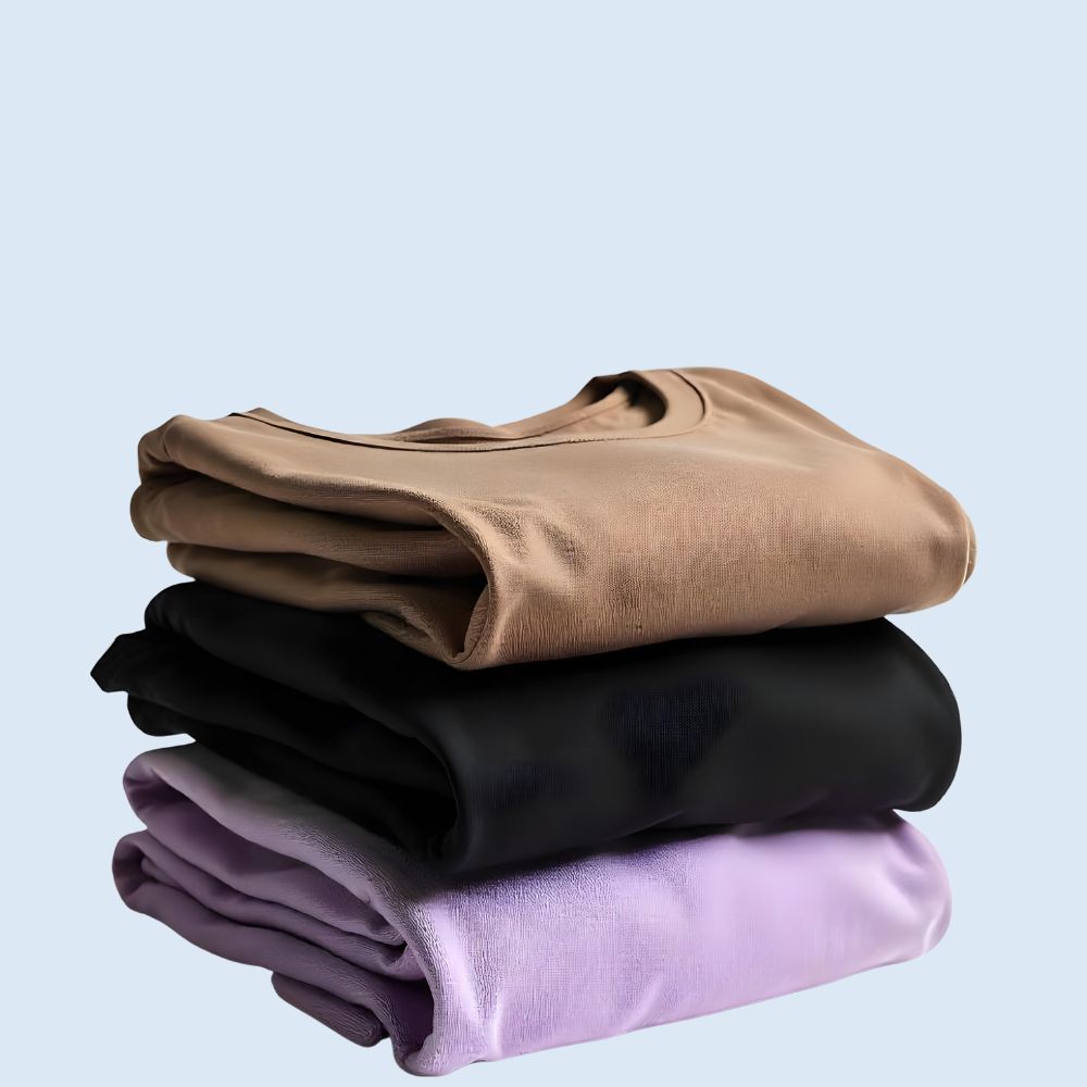 Earth Luxe T-Shirt Combo Lavender, Black & Peanut Brown