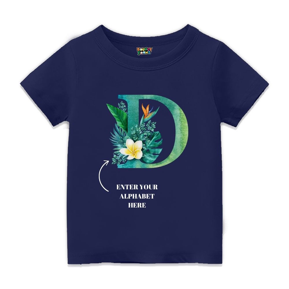 Floral Alphabets Kids Tshirts