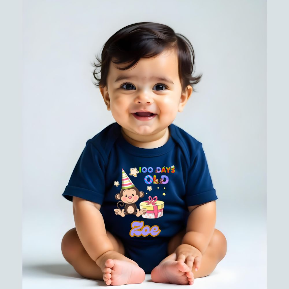 Celebrating  100 Days -  Custom Baby Rompers