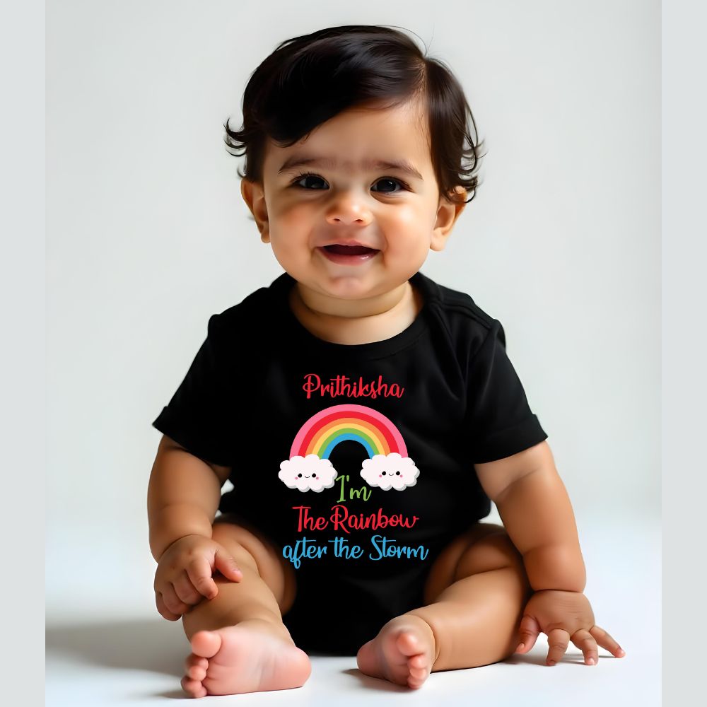Rainbow After The Storm - Personalised Baby Rompers