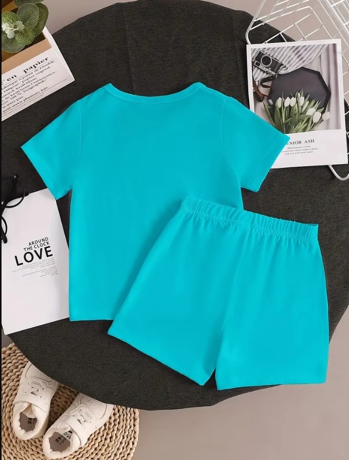 Blue Co-ord Tshirt Shorts Set