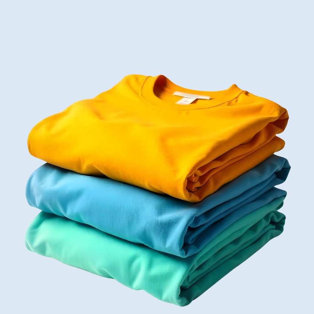 Fresh Summer Combo – 3 Plain T-Shirts (Mustard, Aqua Blue & Mint Green) for Men, Women & Kids