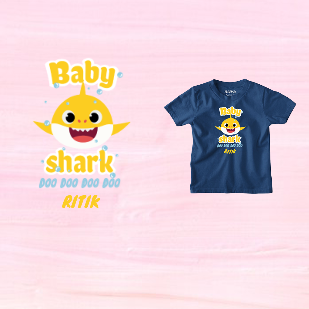 Birthday Customised Kids Tshirts - Shark Theme