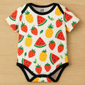 Baby Romper Jersey | Cute Fruit Print Strawberry, Pineapple & Watermelon Design Bodysuit for Newborns
