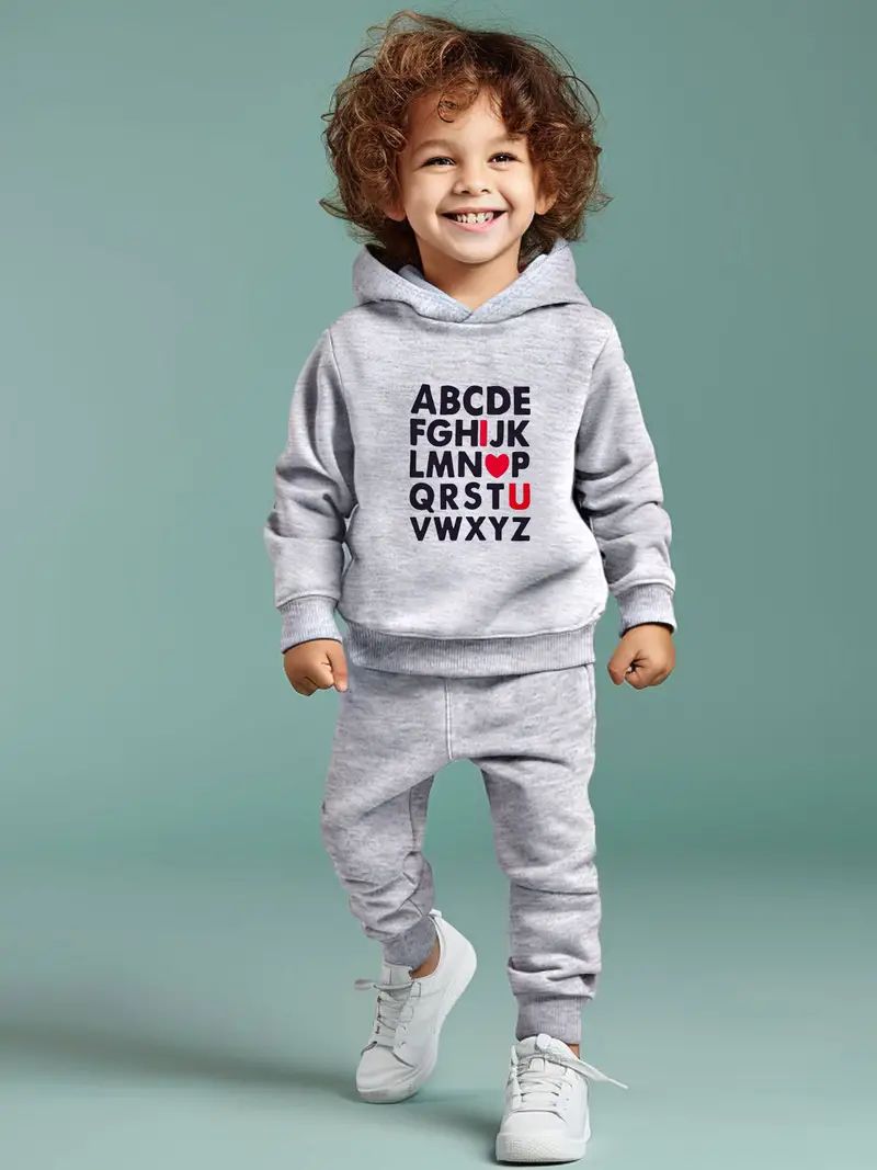 Aphabet Cute I Love You Sweatshirt Hoodie Pant set combo