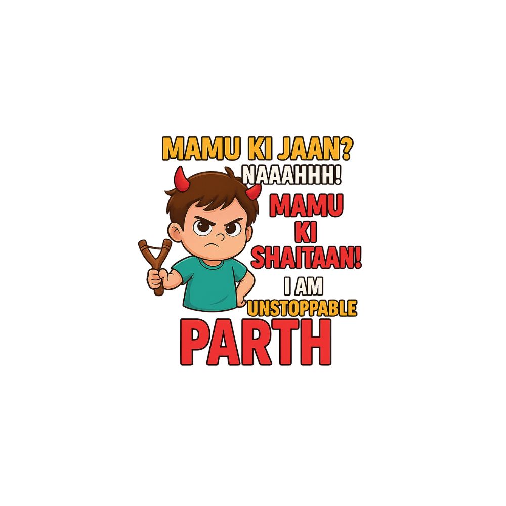 Mamu Ki Shaitaan Custom Name Kids T-Shirt – Funny Graphic Tee for Naughty Boys