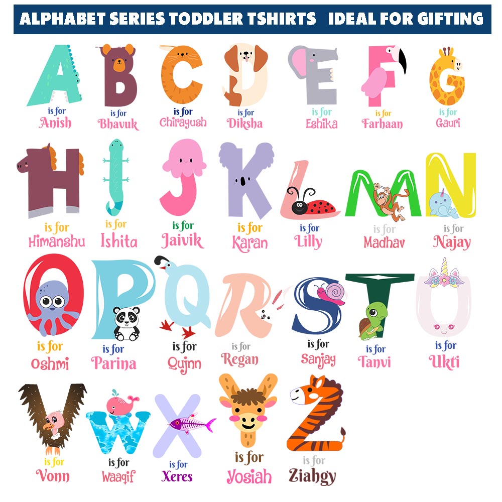 Personalised Alphabet A Tshirt for Kids