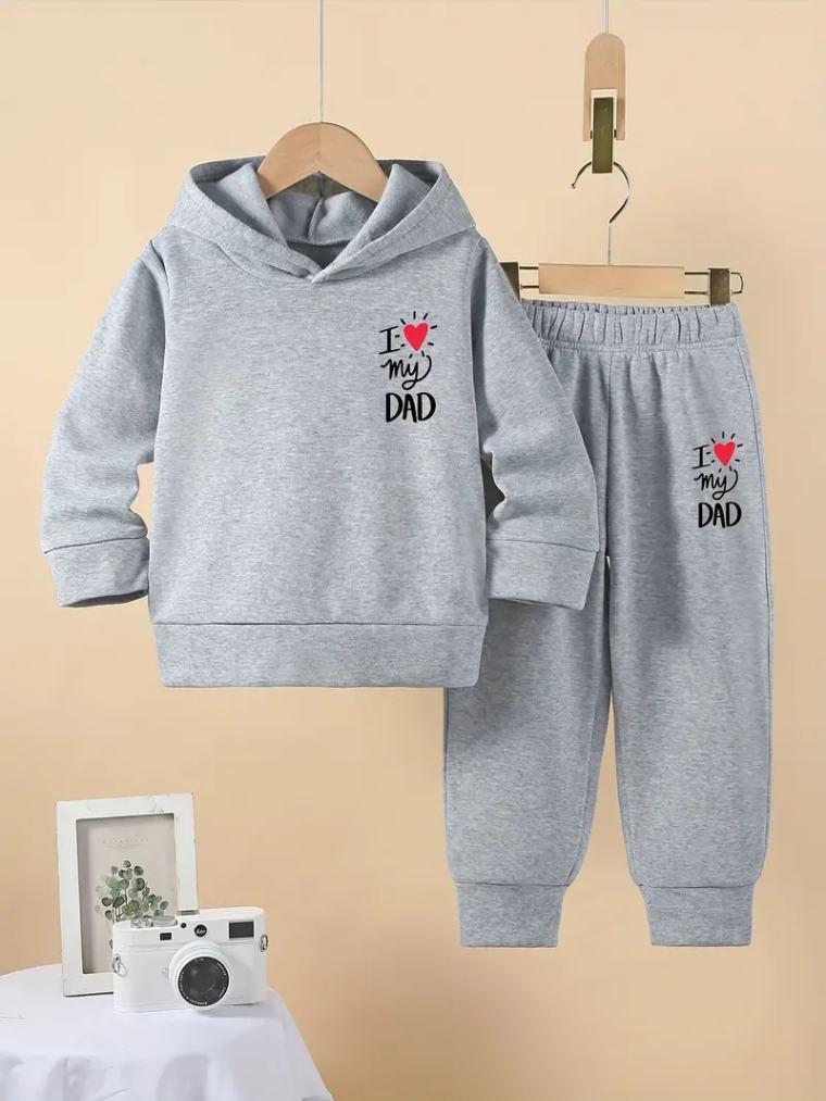 I Love Dad Hood with Pant Combo Set