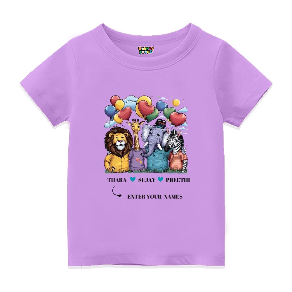 Jungle Friends Customised Kids Tshirts