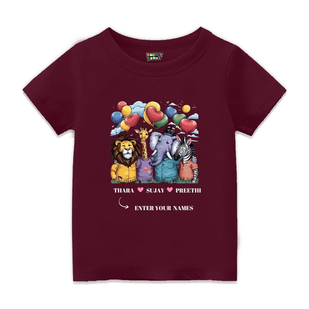 Jungle Friends Customised Kids Tshirts