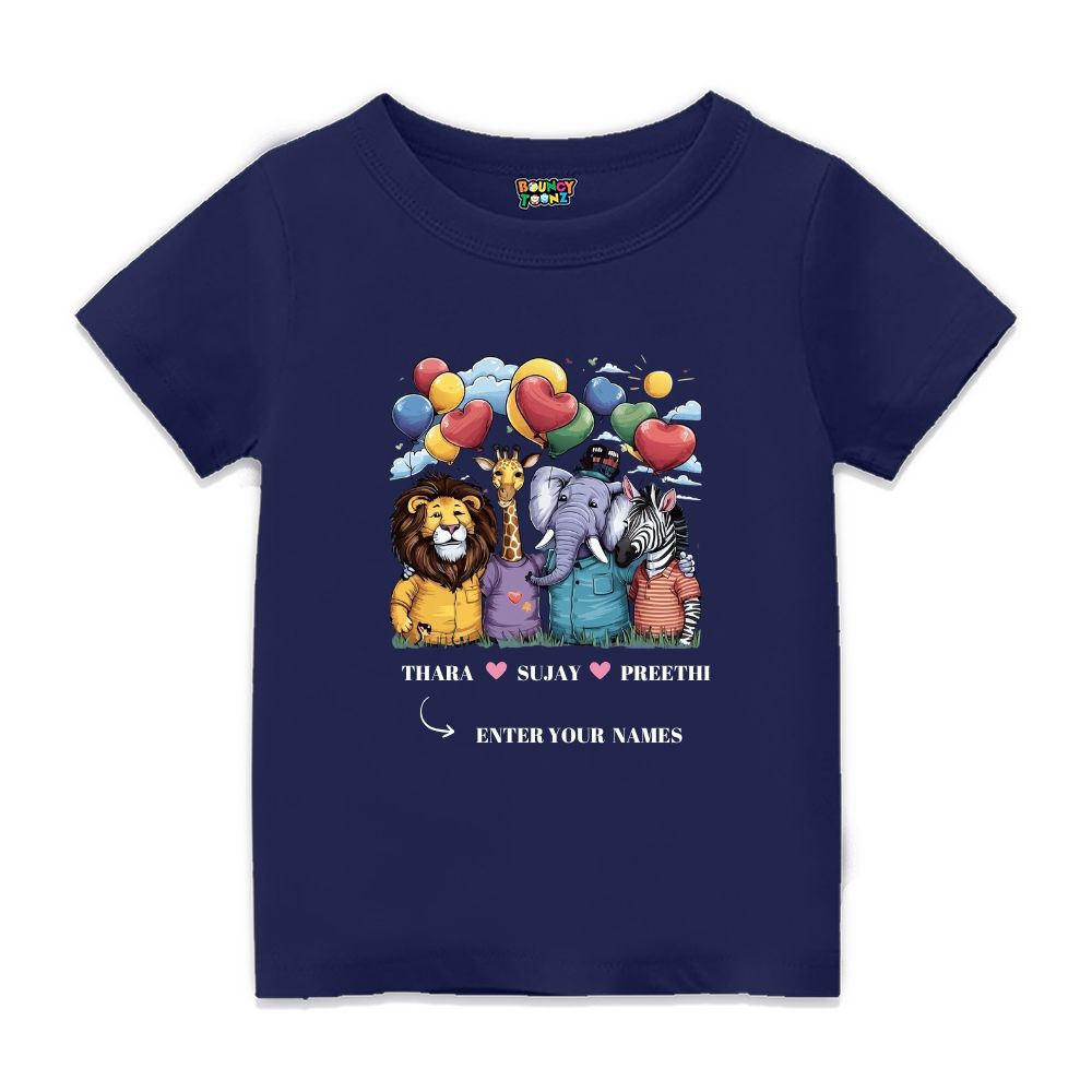 Jungle Friends Customised Kids Tshirts
