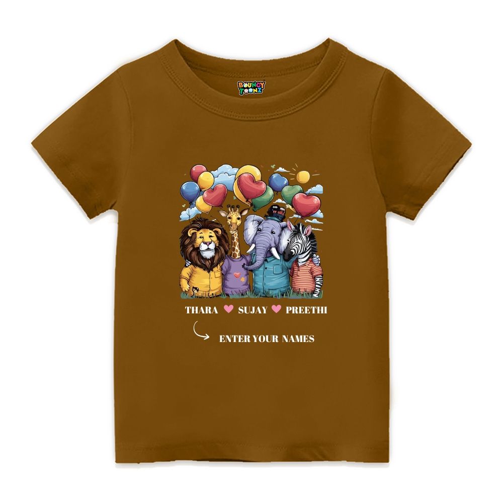 Jungle Friends Customised Kids Tshirts