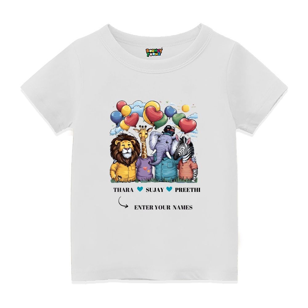 Jungle Friends Customised Kids Tshirts