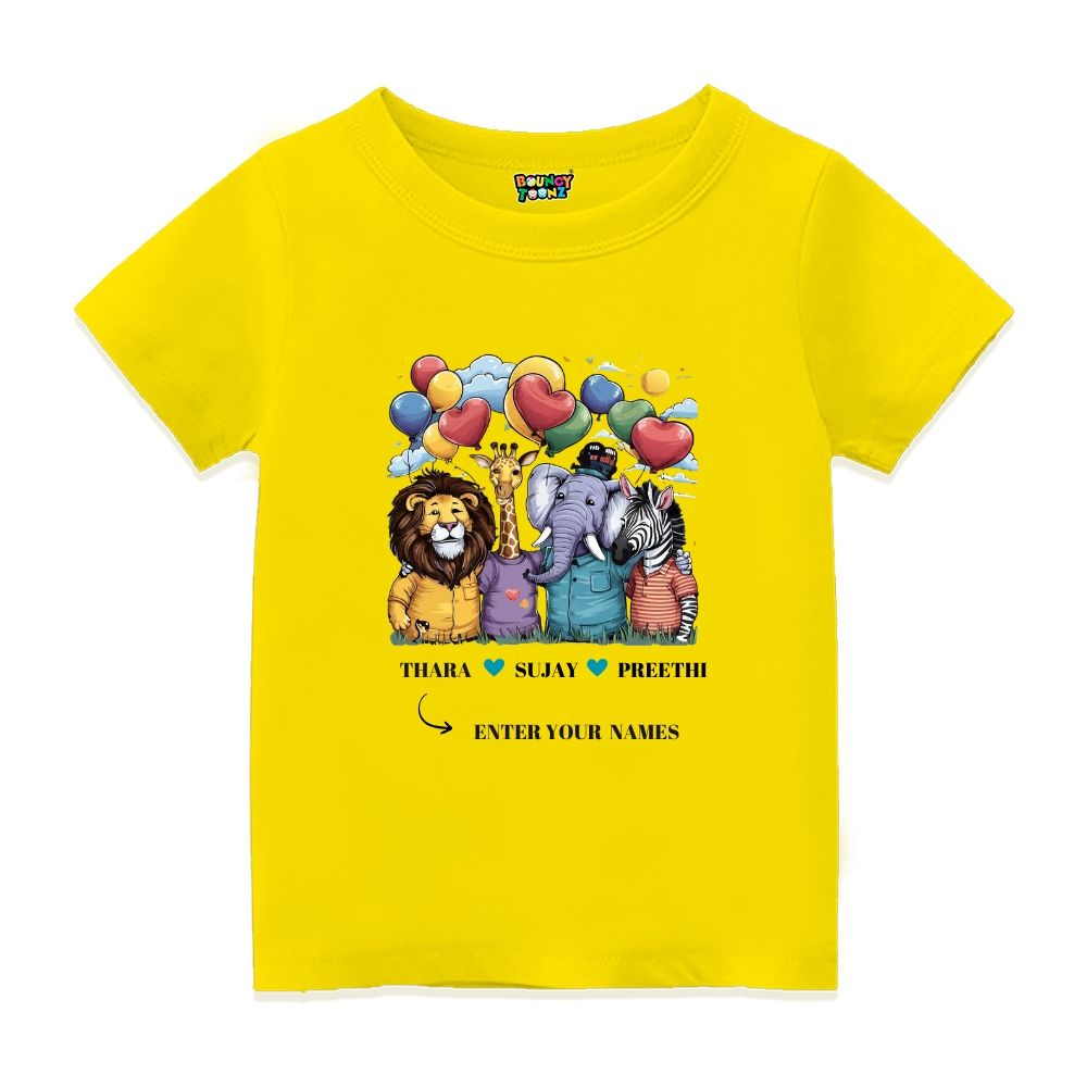 Jungle Friends Customised Kids Tshirts