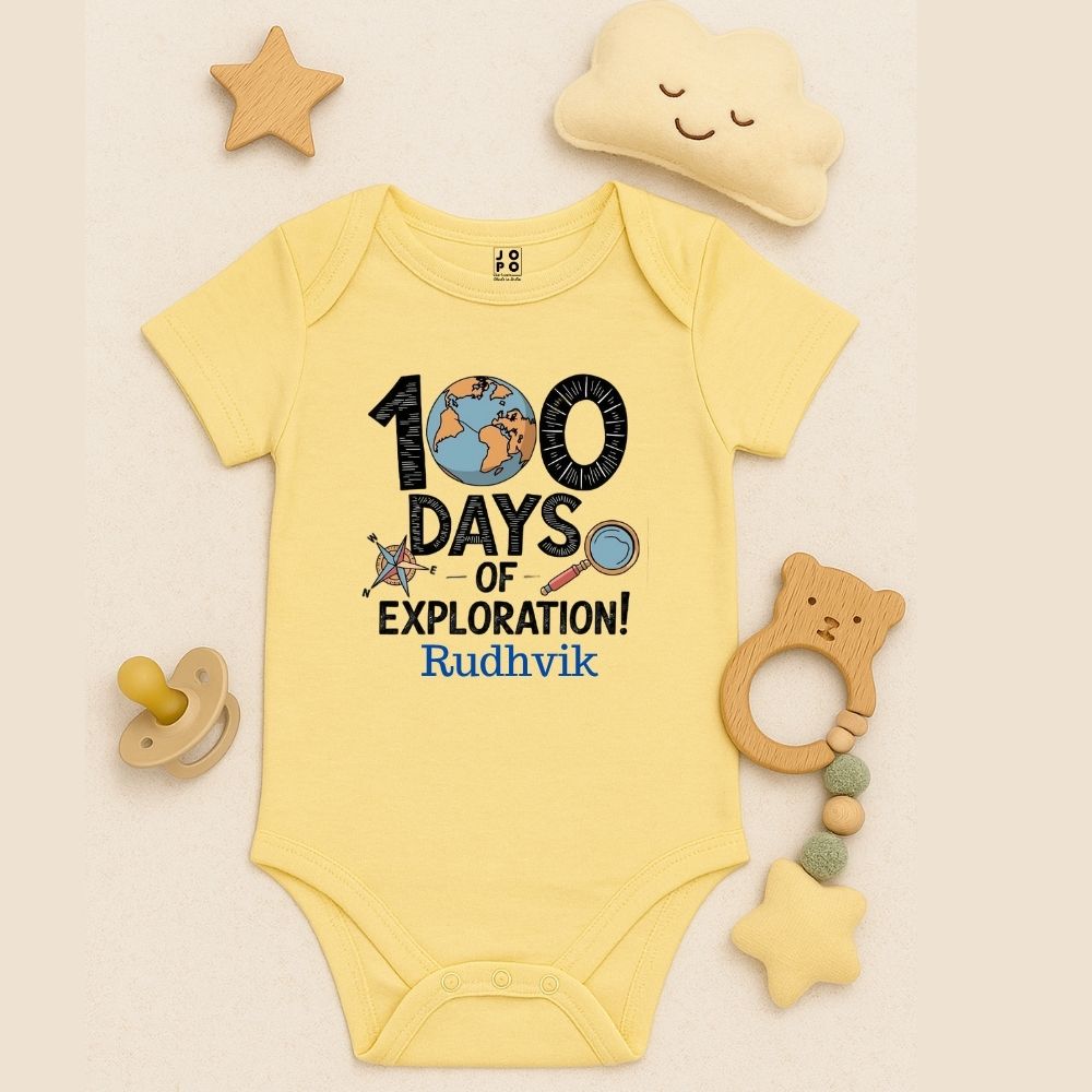 🌟 100 Days of Exploration – Lite Yellow Baby T-Shirt
