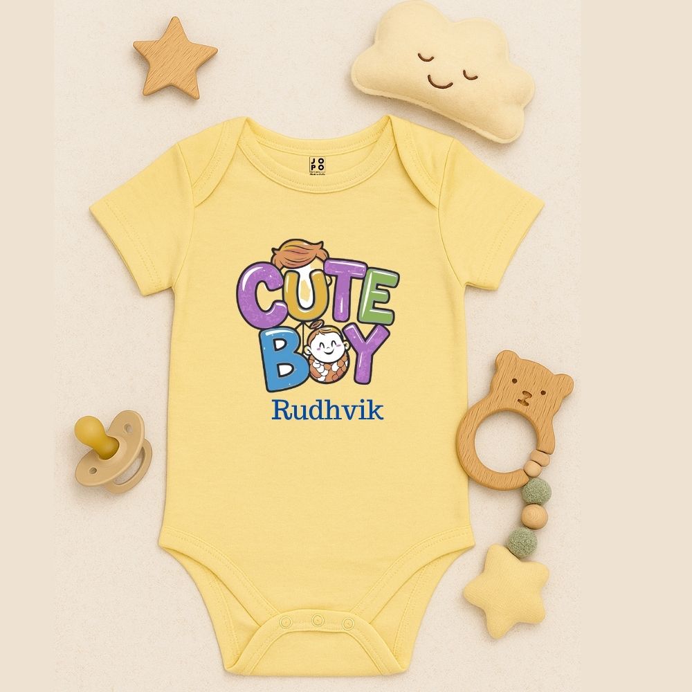 Bright & Fun Cute Boy Romper for Your Little Star Lite Yellow