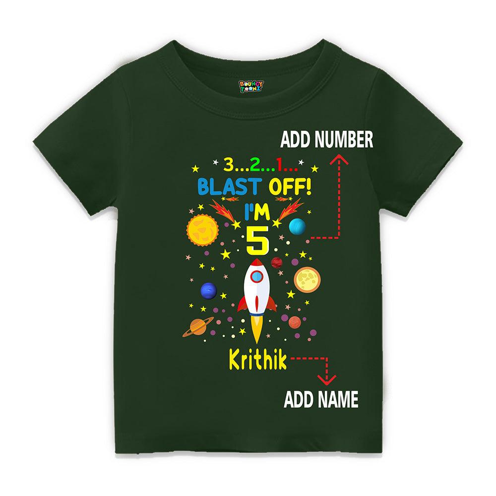 Space Theme Blast Off Party Tshirts