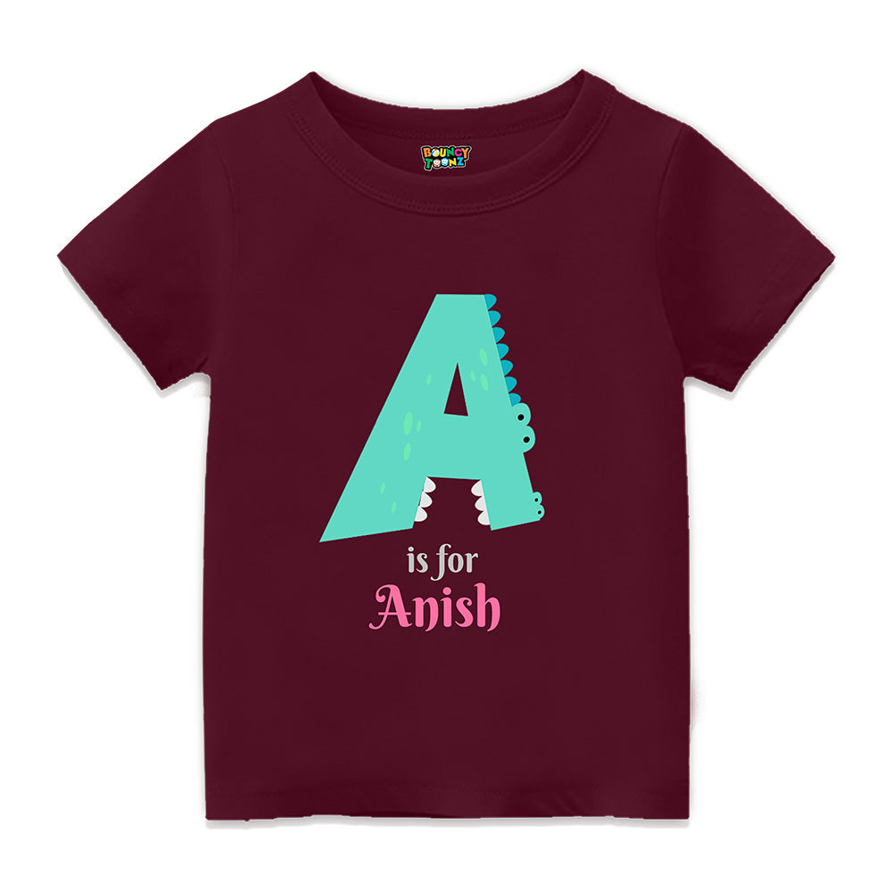 Personalised Alphabet A Tshirt for Kids