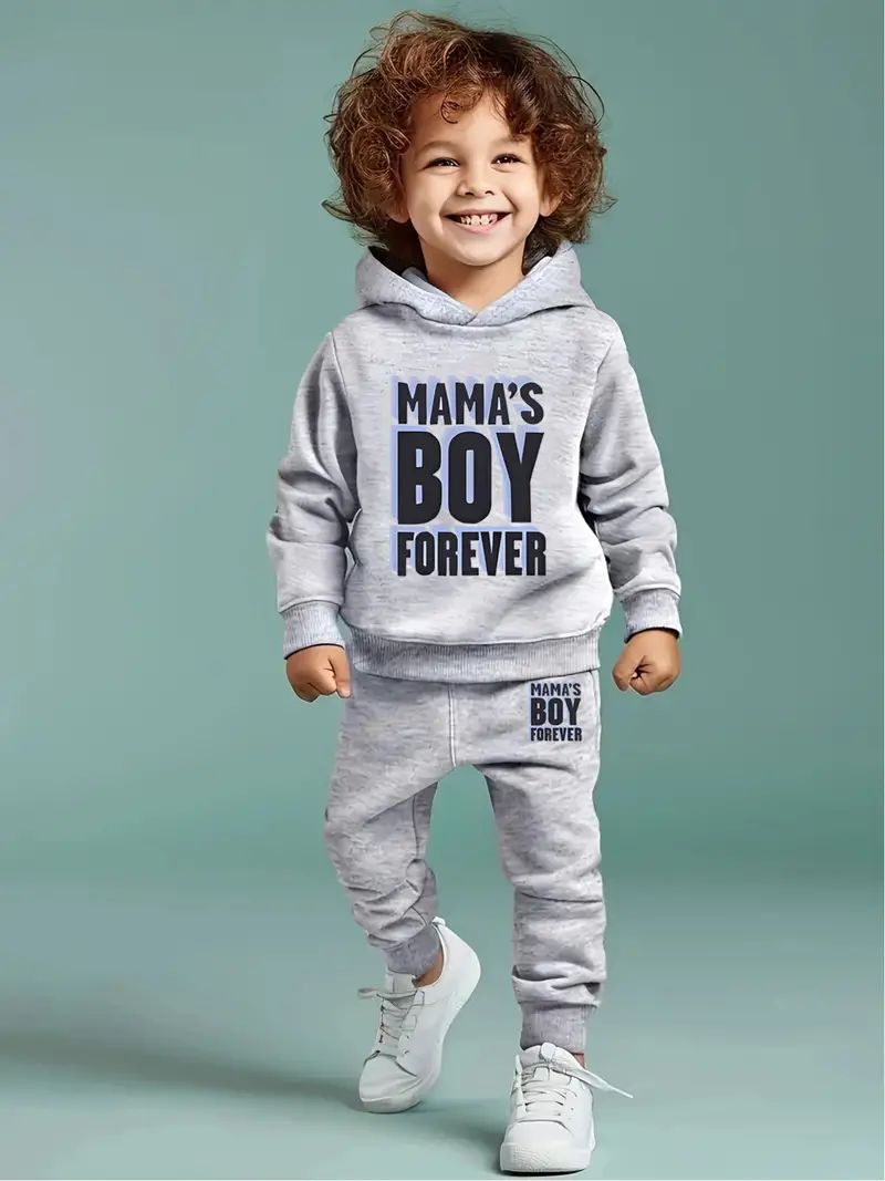 Mama's Boy Printed Sweatshirt and Pant Combo Set