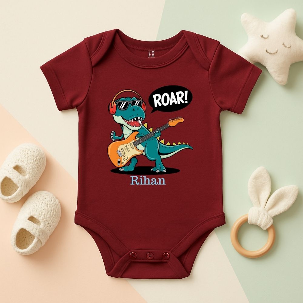 Rock-n-Roar Dinosaur Romper – Custom Babywear