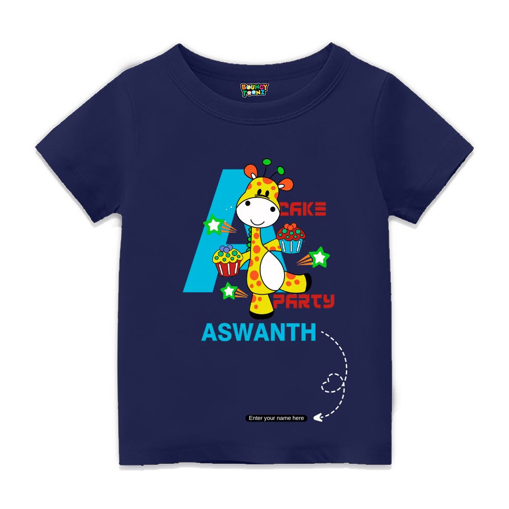 Birthday Girafee Initials Tshirts