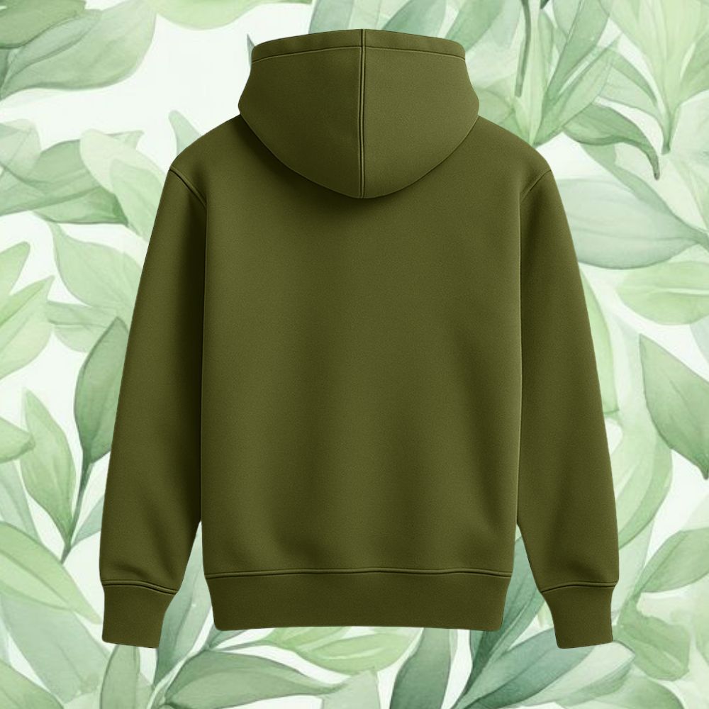 Kids' Classic Plain Hoodie | Olive Green Winter Outfit