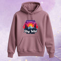 Kids "Stay Wild" Mountain Sunset Graphic Nature Hoodie