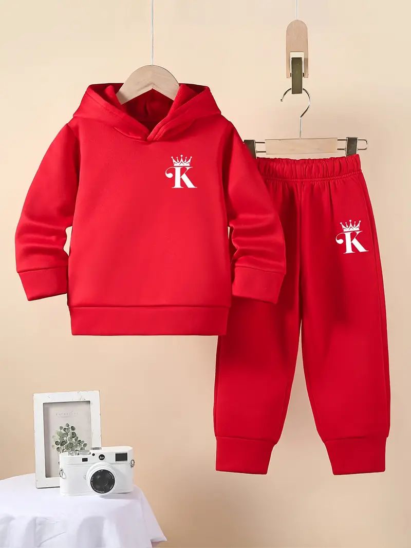 King K Printed Sweatshirt and Pant Combo Set