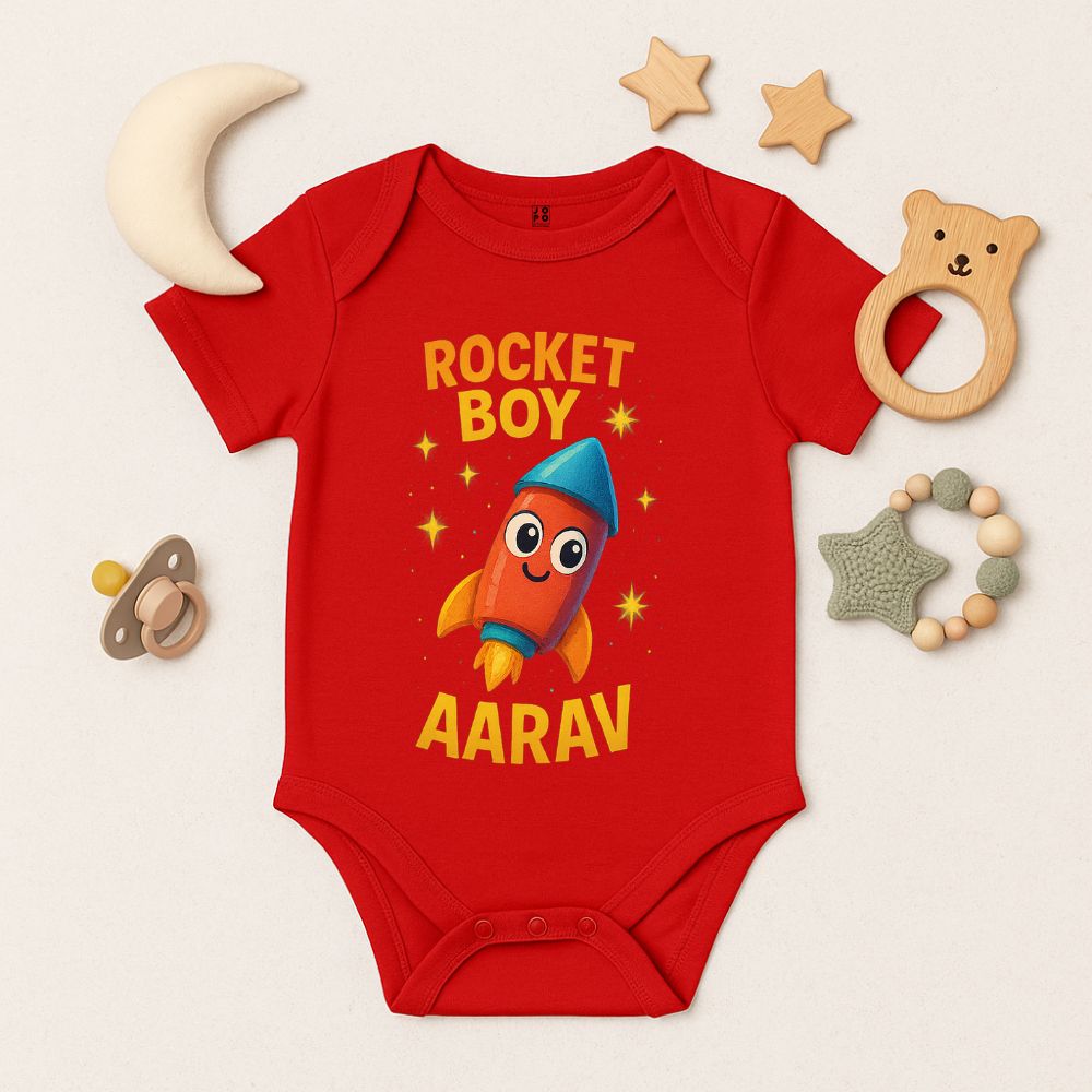 Customizable Space-Themed Baby Onesie with Name