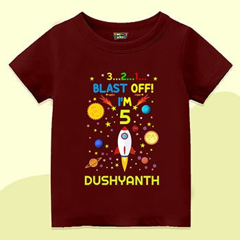 Space Theme Blast Off Party Tshirts
