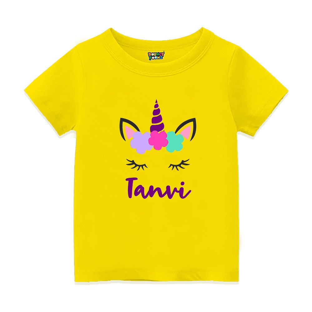 Personalised Unicorn Theme Tshirt for Kids
