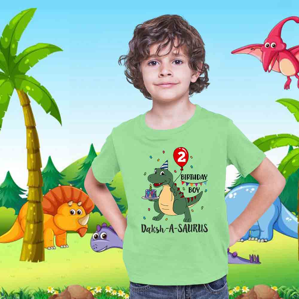 Dinosaurus Theme Customised Birthday Boy Tshirt