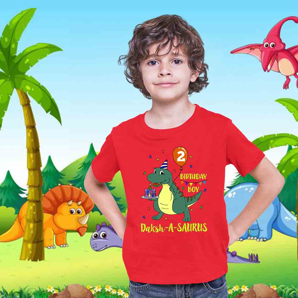 Dinosaurus Theme Customised Birthday Boy Tshirt