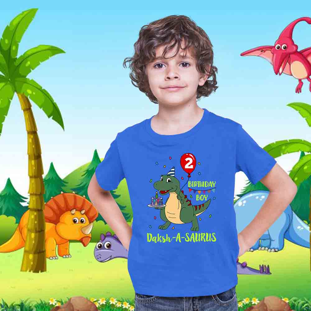 Dinosaurus Theme Customised Birthday Boy Tshirt