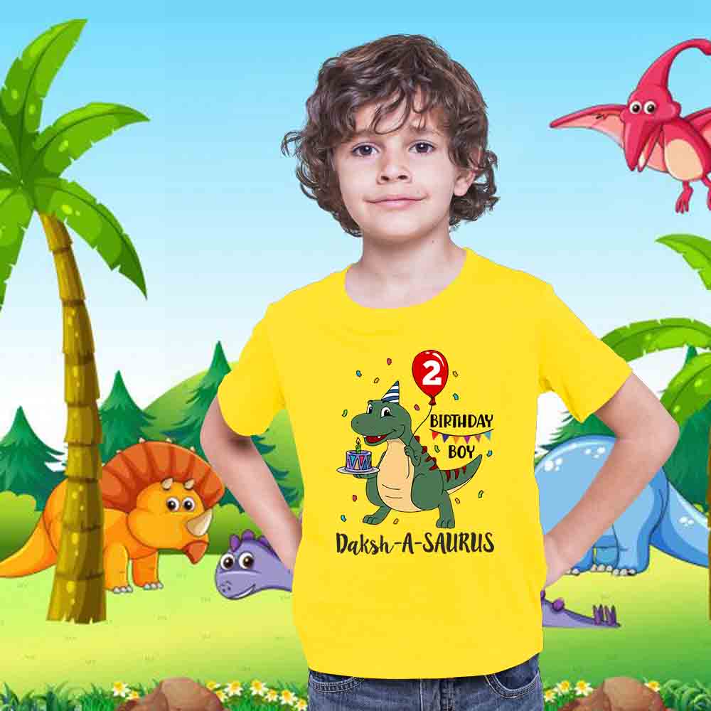 Dinosaurus Theme Customised Birthday Boy Tshirt