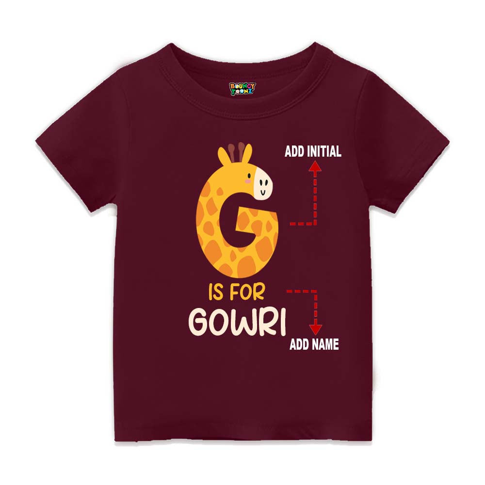 Alphabet  G Customised T Shirt