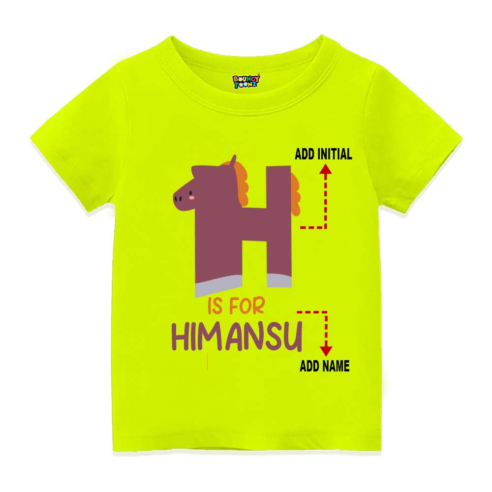 Alphabet  H Customised T Shirt