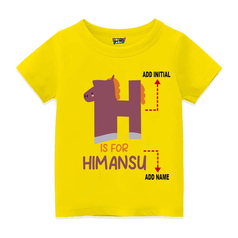 Alphabet  H Customised T Shirt