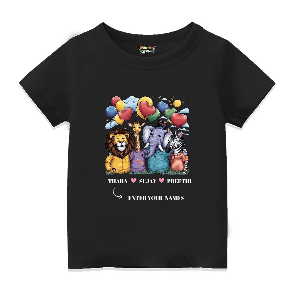 Jungle Friends Customised Kids Tshirts
