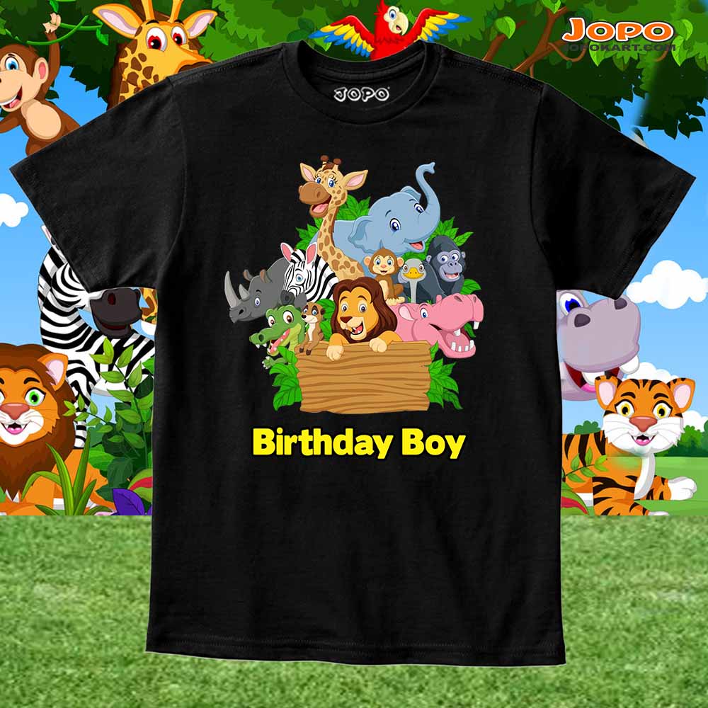 Jungle Theme Birthday T-Shirt for Boy