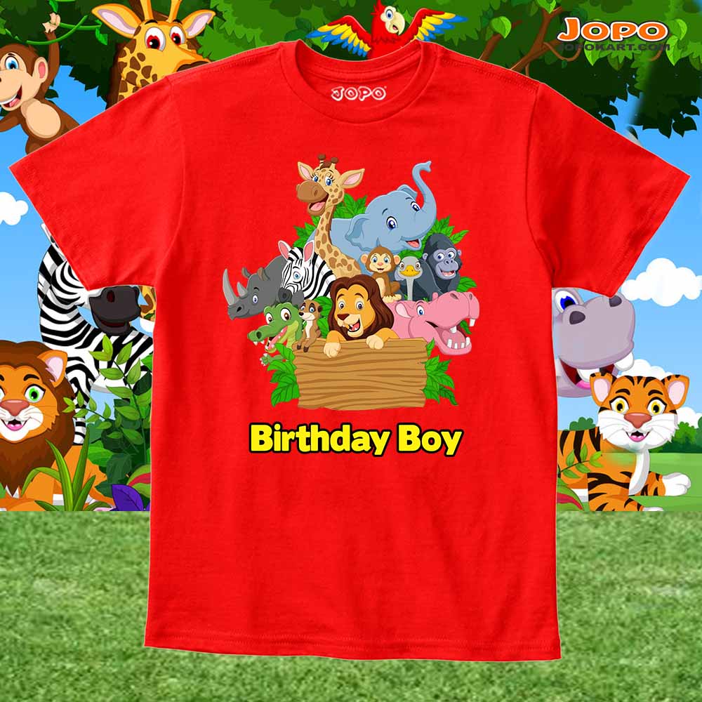 Jungle Theme Birthday T-Shirt for Boy