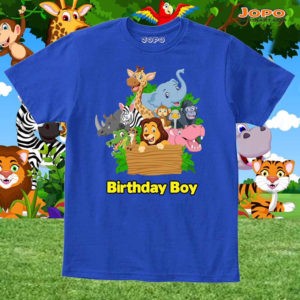 Jungle Theme Birthday T-Shirt for Boy
