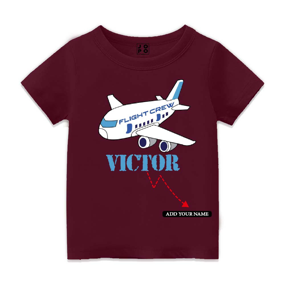 Flight Crew victor Print Customised Kids T Shirt
