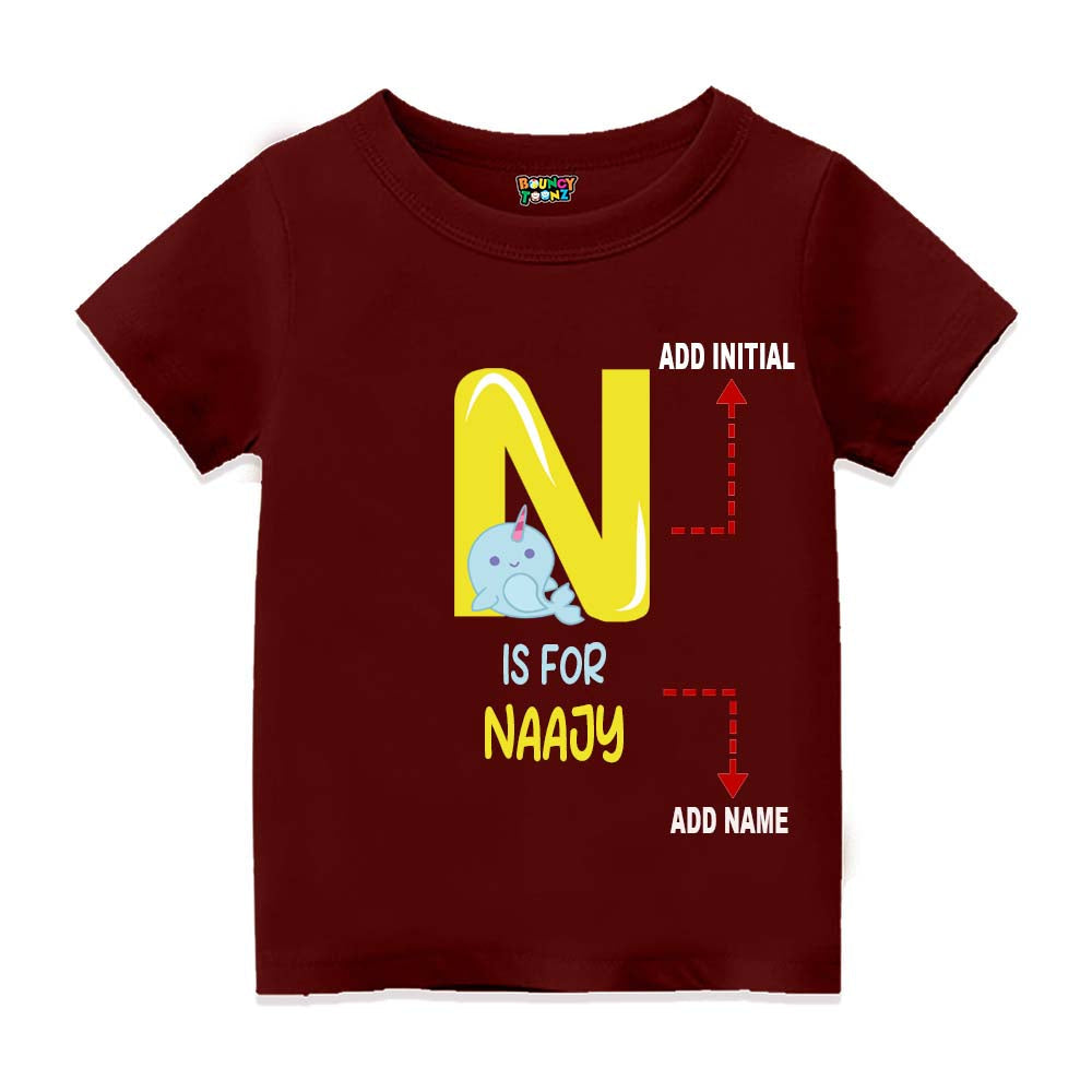 Alphabet N  Customised T Shirt
