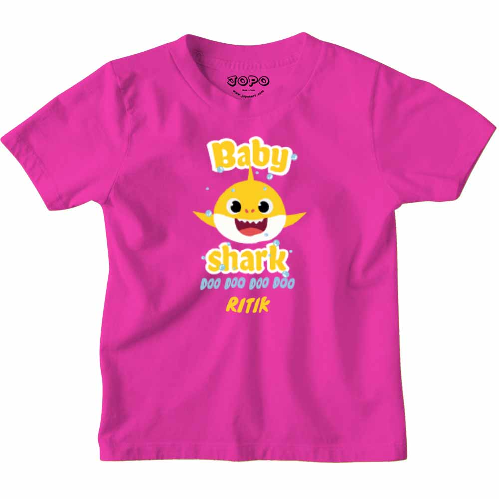 Birthday Customised Kids Tshirts - Shark Theme