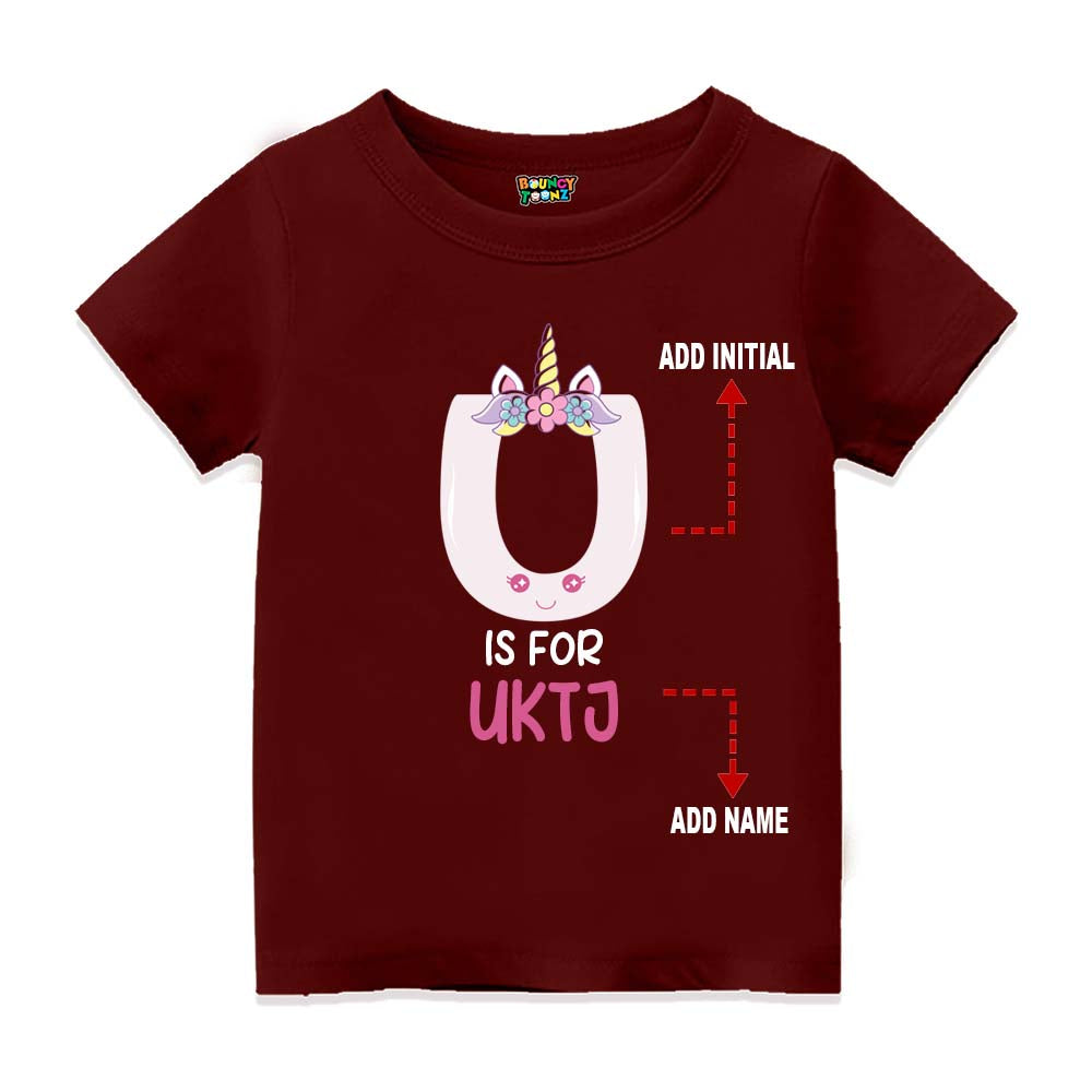 Alphabet U Customised T Shirt