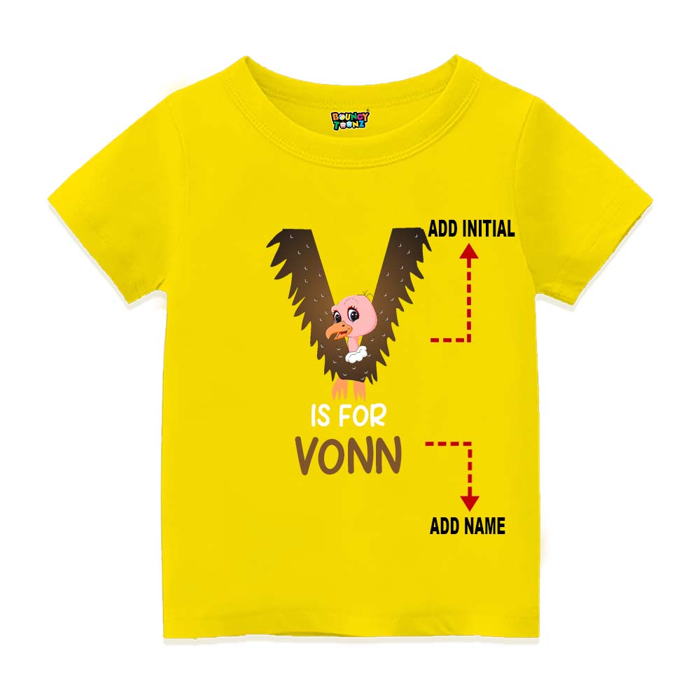 Alphabet V Customised T Shirt