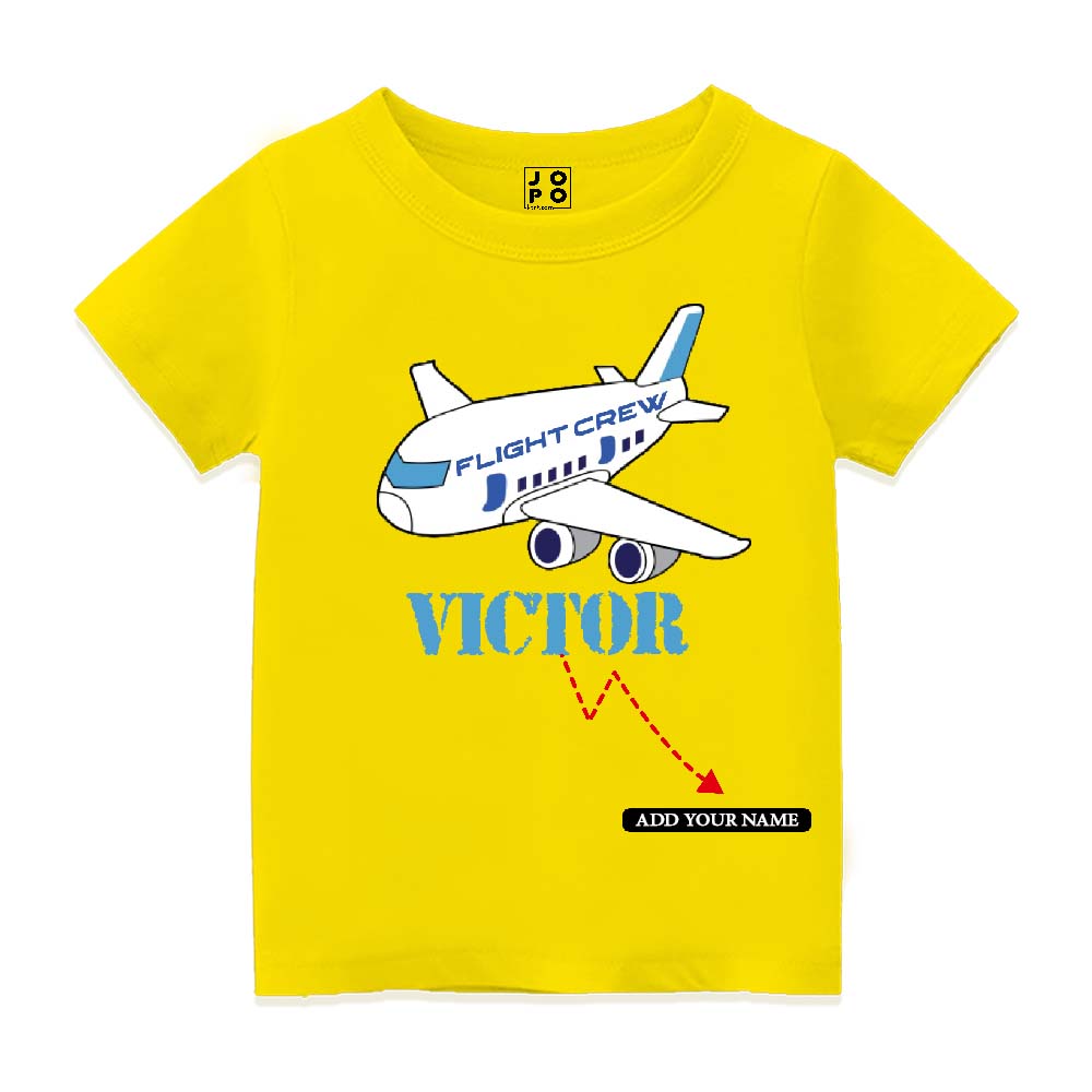 Flight Crew victor Print Customised Kids T Shirt